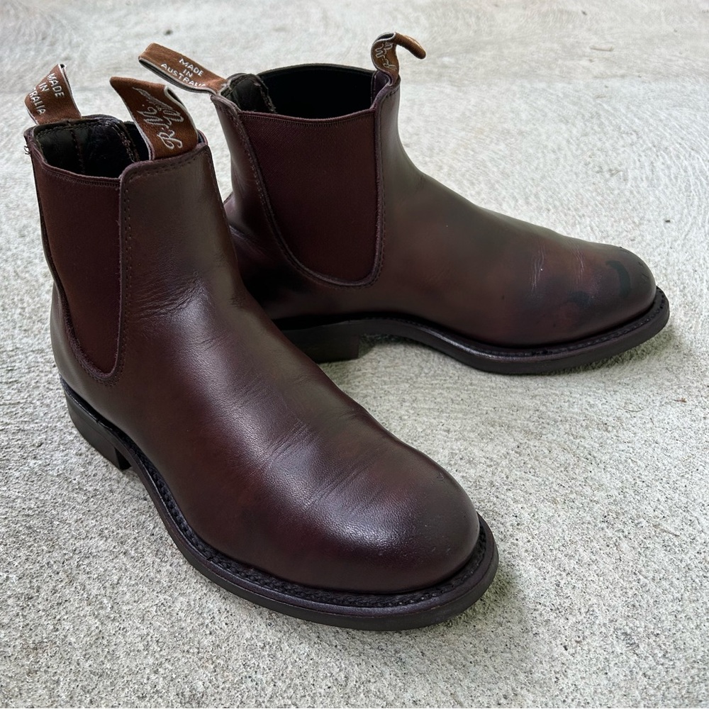 R M Williams brown leather boots